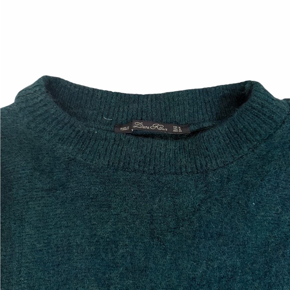 Elegant Wool Forest Green Women's Sweater Poncho - Picture 4 of 7